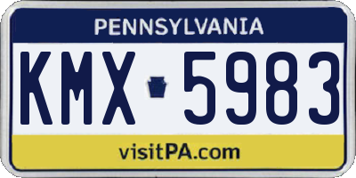 PA license plate KMX5983