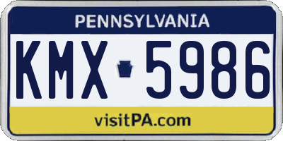 PA license plate KMX5986