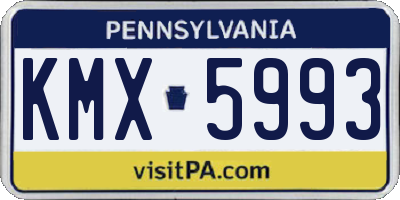 PA license plate KMX5993