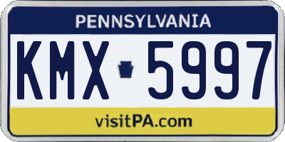 PA license plate KMX5997