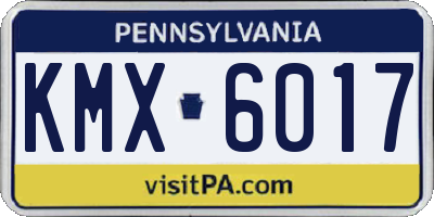PA license plate KMX6017