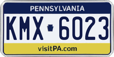 PA license plate KMX6023