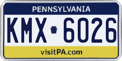 PA license plate KMX6026