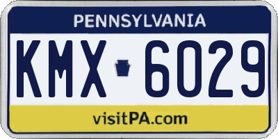 PA license plate KMX6029