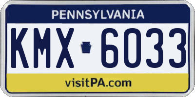 PA license plate KMX6033