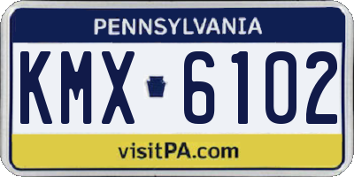 PA license plate KMX6102