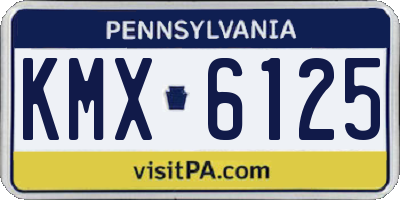 PA license plate KMX6125