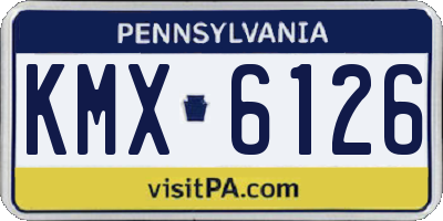 PA license plate KMX6126