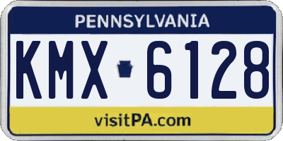 PA license plate KMX6128