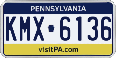 PA license plate KMX6136