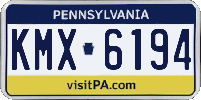 PA license plate KMX6194