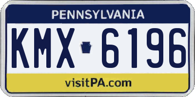 PA license plate KMX6196