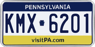 PA license plate KMX6201