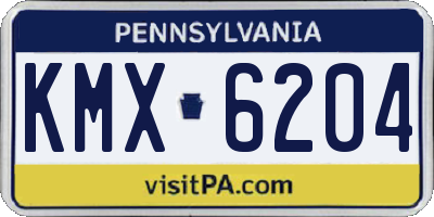 PA license plate KMX6204