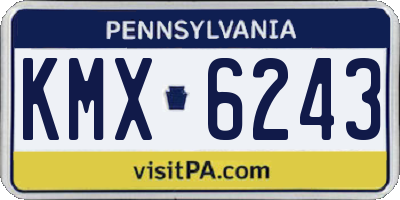 PA license plate KMX6243