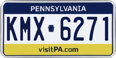 PA license plate KMX6271