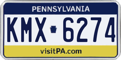 PA license plate KMX6274