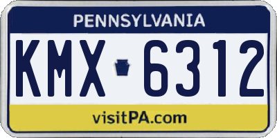PA license plate KMX6312