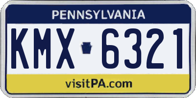 PA license plate KMX6321