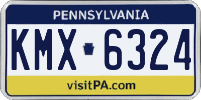 PA license plate KMX6324