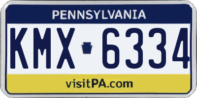 PA license plate KMX6334