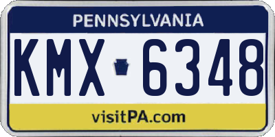 PA license plate KMX6348