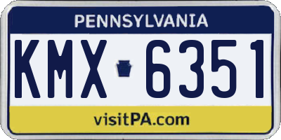PA license plate KMX6351