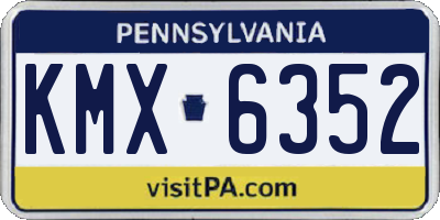 PA license plate KMX6352