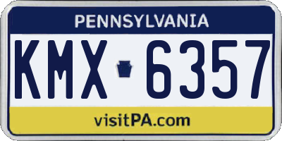 PA license plate KMX6357