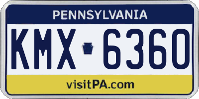 PA license plate KMX6360