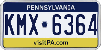 PA license plate KMX6364