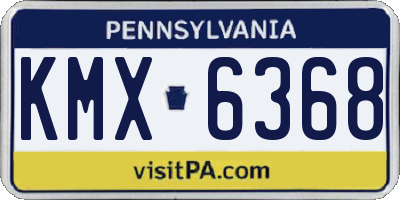 PA license plate KMX6368