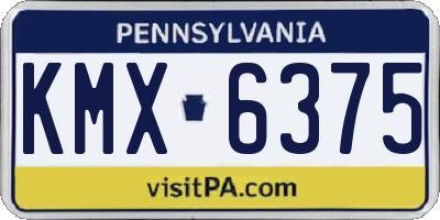 PA license plate KMX6375
