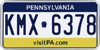 PA license plate KMX6378