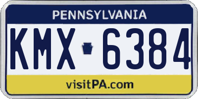 PA license plate KMX6384