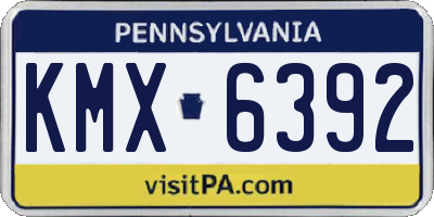 PA license plate KMX6392