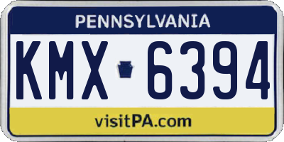 PA license plate KMX6394