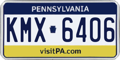 PA license plate KMX6406