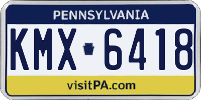 PA license plate KMX6418