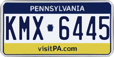PA license plate KMX6445