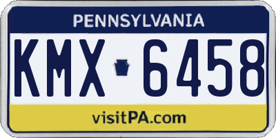 PA license plate KMX6458