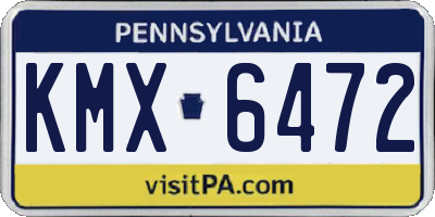 PA license plate KMX6472