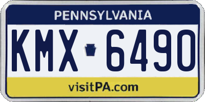 PA license plate KMX6490