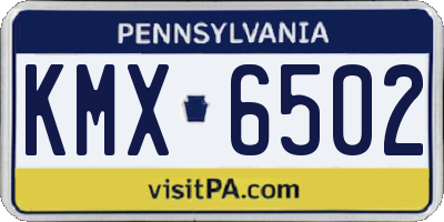 PA license plate KMX6502