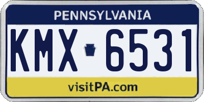 PA license plate KMX6531