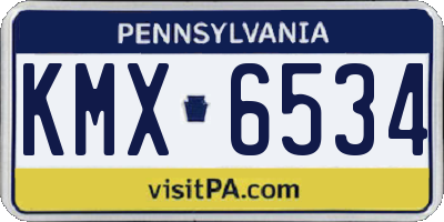 PA license plate KMX6534