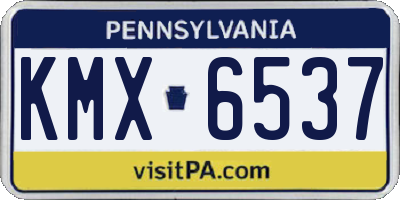 PA license plate KMX6537