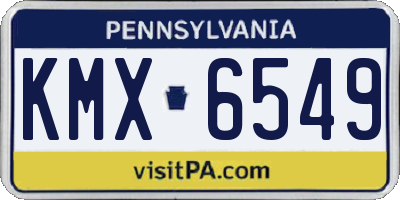 PA license plate KMX6549