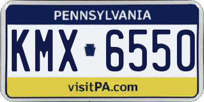 PA license plate KMX6550