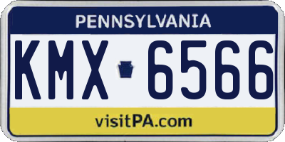 PA license plate KMX6566